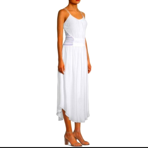 Ramy Brook Dresses & Skirts - Ramy Brook Coral smocked striped white midi beach  sundress sleeveless Medium